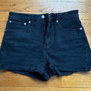 Madewell High Rise Black Denim Shorts Size 28
